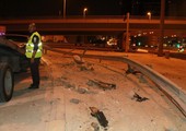 شاهد الصور... إصابة بحريني صدم أطراف السياج الحديدي بشارع الفاتح