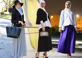بالصور... أفكار لتنسيق التنورة الماكسي للمحجبات