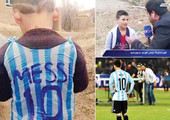 الطفل حميد.. نجم «فانيلة ميسي البلاستيكية»