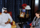 ناصر بن حمد يستقبل السفيرة المصرية ويناقش معها التعاون الشبابي والرياضي