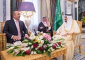 العاهل السعودي يستقبل وزير خارجية تركيا