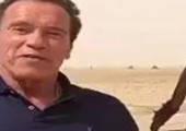 أرنولد في صحراء الكويت.. يشكو جملا كويتيا