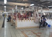 حال سوق اللحوم اليوم: الباعة جالسون والمشترون غائبون والذبائح معلقة