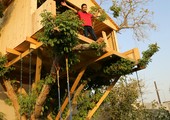 عائلة بحرينية تحقق حلم ابنها ببناء كوخ خشبي له فوق شجرة بعد تفوقه بالمدرسة