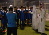 بالصور... علي بن خليفة يزور تدريبات المنتخب قبل المغادرة لبطولة 
