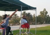 نبيل طه يحاضر للاعبتين فاطمة عبدالرزاق وربا العمري عن التهيئة النفسية