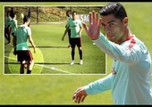 بالفيديو... بيبي يفشل في تقليد مهارة رونالدو في تدريبات البرتغال