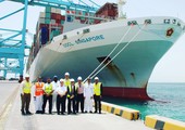 منذ افتتاحه... ميناء خليفة بن سلمان يستقبل أكبر سفينة حاويات